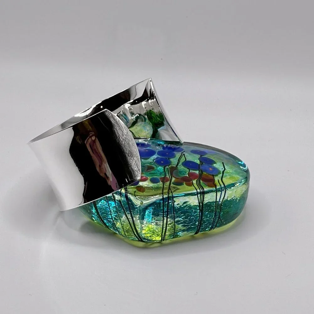 Sterling Silver 925 Wide Cuff Bracelet #1165 - Picture 7 of 9